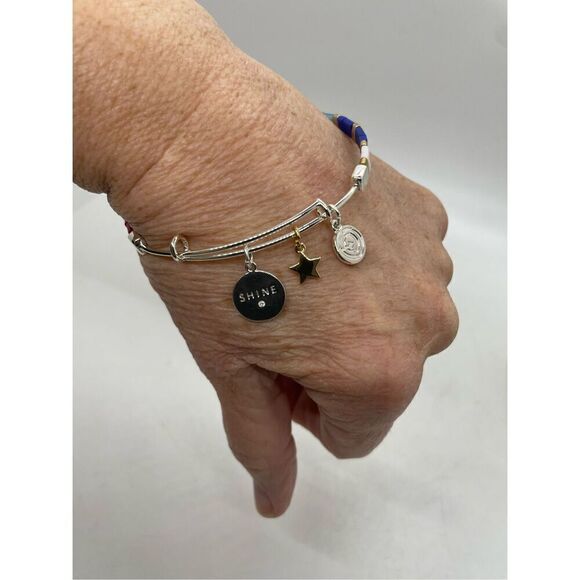 Love This Life Two-Tone Multicolor "Shine" Star Bangle Bracelet Gift Idea Pride - Picture 5 of 7